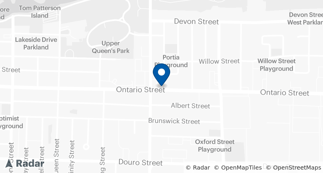 Carte de l'emplacement de Dairy Queen:: 590 Ontario Street, Stratford, ON, N5A 5A9